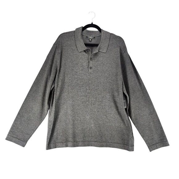 Liverpool Other - Liverpool Sweater Mens XL Charcoal Gray 1/4 Button Knit Pullover *NWT*